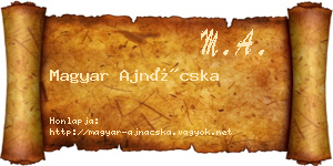 Magyar Ajnácska névjegykártya